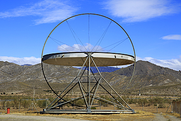 Large heliostat EuroDish solar energy scientific research centre, Tabernas, Almeria, Andalusia, Spain, Europe