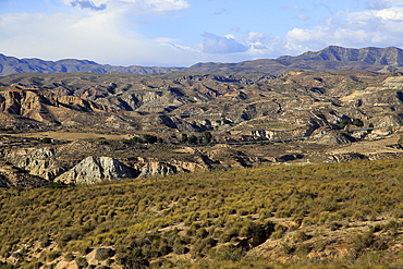 Limestone desert landscape, Paraje Natural de Karst en Yesos de Sorbas, Almeria, Andalusia, Spain, Europe