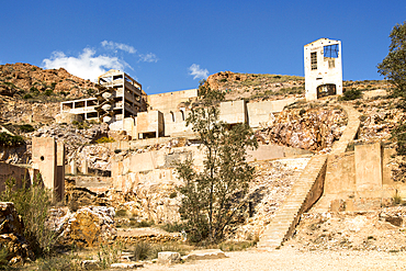 Old gold mine buildings, Rodalquilar, Cabo de Gata natural park, Almeria, Andalusia, Spain, Europe