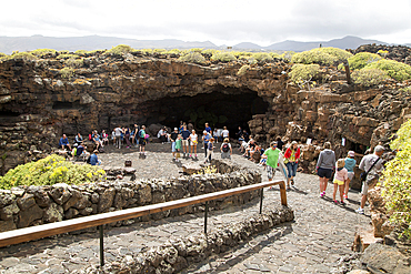 Cueva de Los Verdes, cave tourist attraction in lava pipe tunnel, Lanzarote, Canary Islands, Spain, Atlantic, Europe