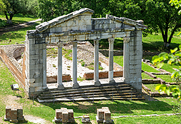 Monument of Agonothetes (Bouleuterion), Roman 2nd century AD, Apollonia Archaeological Park, Pojan, Albania, Europe