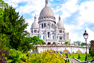 Sacre-Coeur Basilica on Montmartre hill, Paris, France, Europe