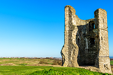 Photo of castle ruins in the countryside, Hadleigh Castle, Benfleet, near Southend-on-Sea, Essex, England, United Kingdom, Europe