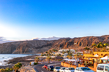 Scenic landscape photo with cars and mountains in Tenerife, Canary Islands, Spain, Atlantic, Europe