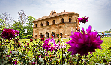 Tourists at the historic Rang Ghar premises during Rongali Bihu festival in Sivasagar, India, on April 15, 2025. Rang Ghar (often spelled Raang Ghar) is one of the oldest surviving amphitheaters in Asia.