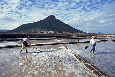 Salt pans, Mauritius, Indian Ocean, Africa