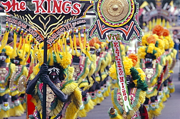 Procession, Ati Atihan carnival, Kalibo, island of Panay, Philippines, Southeast Asia, Asia