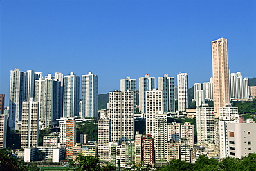 High rise apartment blocks in the Happy Valley district of Hong Kong, China, Asia