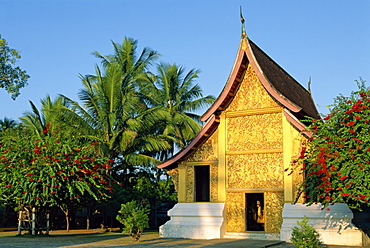 The carriage house at the Golden Temple, the famous Wat Xieng Thong, UNESCO World Heritage Site, in Luang Prabang, Laos, Indochina, Southeast Asia, Asia