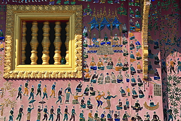 Mosaic, Golden Temple chapel, Luang Prabang, UNESCO World Heritage Site, Laos, Indochina, Southeast Asia, Asia