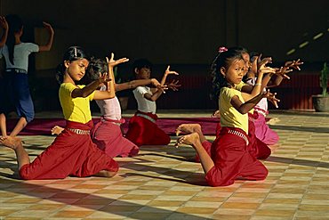 Girls training at Dance School, Phnom Penh, Cambodia, Indochina, Southeast Asia, Asia