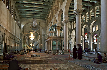 Interior of Omayad mosque in the Old city, Damascus, Syria, Middle East