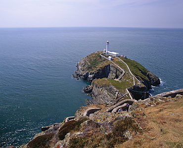 South Stack lighthouse on the western tip of Holy Island, Anglesey, North Wales, Wales, United Kingdom, Europe