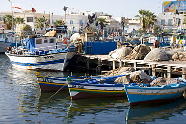 Boats and harbour, Mahdia, Tunisia, North Africa, Africa