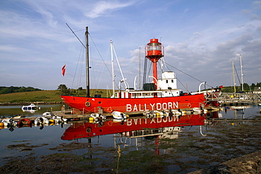 Former lightship used as a sailing club centre, Strangford Lough, County Down, Northern Ireland, United Kingdom, Europe