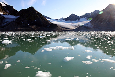 Brash ice from the Waggonbreen glacier, Magdalenefjord, Svalbard