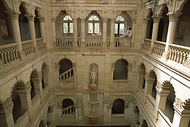 Step well connected to the Summer Palace, Wankaner, Gujarat state, India, Asia