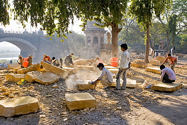 Morvi Temple (the Secretariat) an administrative building with a Hindu temple in the centre, built in the 19th century and being restored following the 1997 earthquake, Morvi, Gujarat, India, Asia