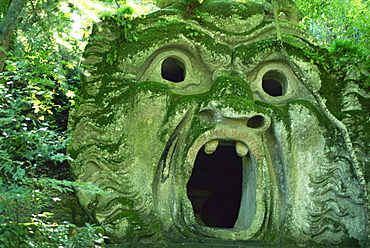 Fantastic statue in the Monster Park, Bomarzo, Lazio, Italy, Europe