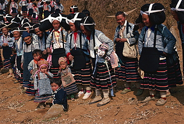 Long Horned Miao at Lusheng Festeival, eastern Guizhou, Guizhou, China, Asia