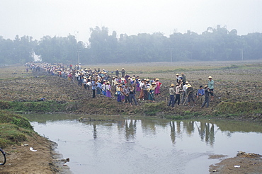 Mass mobilisation, irrigation project, Yunnan, China, Asia