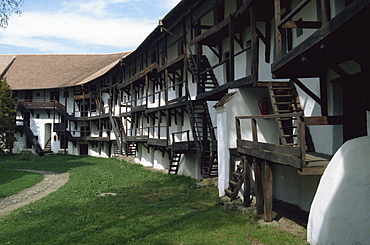 Fortified village, Prejmer (Tartlau), near Brasov, Romania, Europe