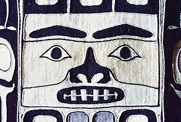 Detail of Chilkat shirt, Tlingit from North West Pacific, exhibited in Portland Museum, Portland, Oregon, United States of America, North America