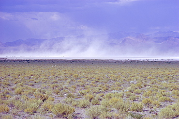 Salt Flats, Nevada, Usa, Dust Storm 