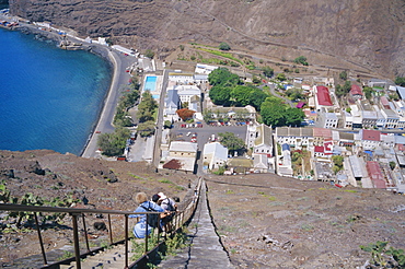 Jamestown from Jacob's Ladder, 699 steps, St Helena, Mid-Atlantic