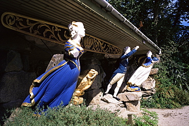 Valhalla figureheads, Tresco Gardens, Isles of Scilly, United Kingdom, Europe