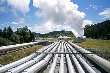 Wairakei geothermal power station, near Lake Taupo, North Island, New Zealand, Pacific