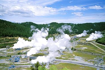 Wairakei geothermal power station, near Lake Taupo, North Island, New Zealand, Pacific