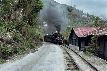 Toy Train en route for Darjeeling, West Bengal state, India, Asia