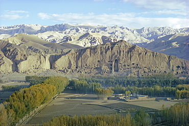 Buddha statue in cliffs (since destroyed by the Taliban), Bamiyan, Afghanistan