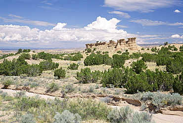 Rock formation on the Nambe Chimayo road, Santa Fe, New Mexico, United States of America (U.S.A.), North America