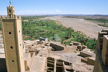 View from roof of Kasbah at Tifiltoute near Ouarzazate, Draa Valley, Morocco, North Africa, Africa