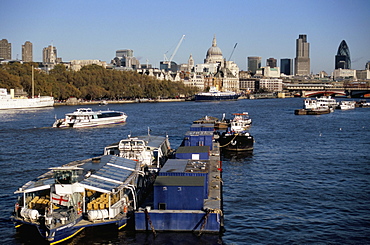 City of London skyline and River Thames from Blackfriars Bridge, London, England, United Kingdom, Europe