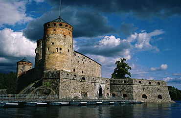 Olavinlinna Castle dating from 1475, Savonlinna, Finland, Scandinavia, Europe