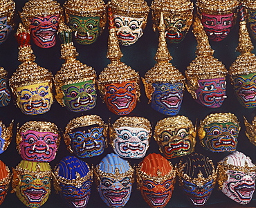 Masks for sale in Thailand, Southeast Asia, Asia