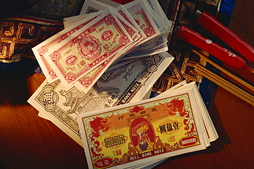 Hungry Ghost Festival offerings, Singapore, Southeast Asia, Asia