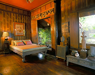 Bedroom, Jim Thompson's House, Bangkok, Thailand, Southeast Asia, Asia