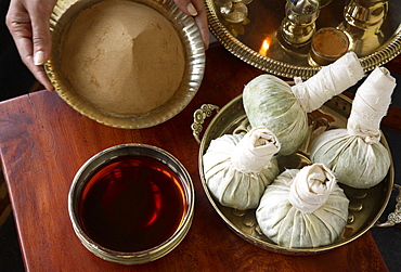 Ingredients for Panchakarma, the Ayurvedic enema treatment, India, Asia