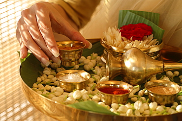 Welcome tray at the Ayurvedic Spa, India, Asia
