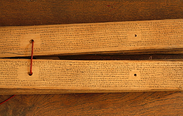 Ayurvedic palm leaf manuscript, Kerala, India, Asia