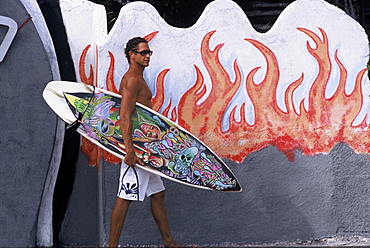 Surfer in Bali, Indonesia, Southeast Asia, Asia