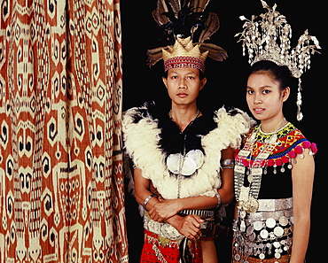 Dayak  Iban couple, Sarawak, Borneo, Malaysia, Southeast Asia, Asia