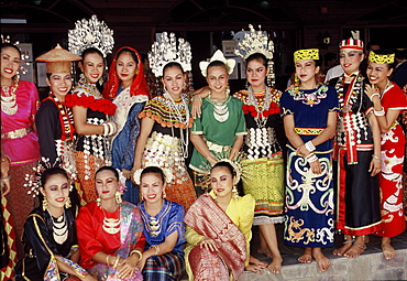 Traditional costumes, Sarawak, Borneo, Malaysia, Southeast Asia, Asia