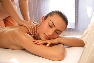 Girl getting massage treatment 