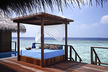 Pool deck of a villa at Coco Palm Bodu Hithi Resort in the Maldives, Indian Ocean, Asia