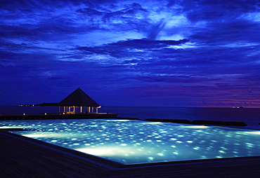 Pool at Coco Palm Bodu Hithi Resort in the Maldives, Indian Ocean, Asia
 